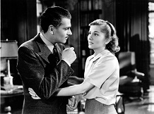 Laurence Olivier and Joan Fontaine in Alfred Hitchcock’s 1940 film version of Daphne Du Maurier’s Rebecca (1938)