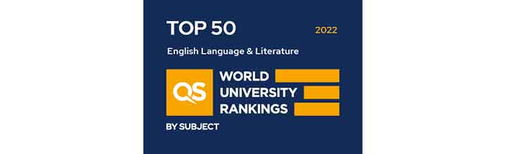 Department of English and Related Literature ranked 8th in the UK and 28th in the world in the QS 2022 rankings.