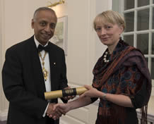 Barbara Hanratty and Professor Sir Sabaratnam Arulkumaran