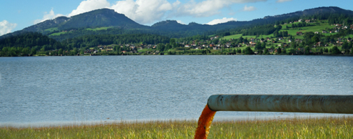 pipe polluting lake