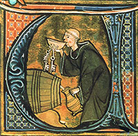 Monk sneaking a drink