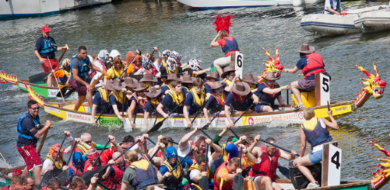 Michele Vescovi competing in the Dragon Boat Race Challenge 2013