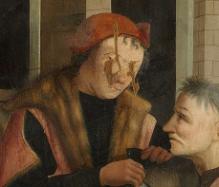 detail from: Master of Alkmaar, Seven Acts of Mercy, 1504 (damaged by iconoclasts in 1566), Amsterdam, Rijksmuseum