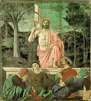 Resurrection of Christ 1463-65, Piero della Francesca (Sansepolcro)