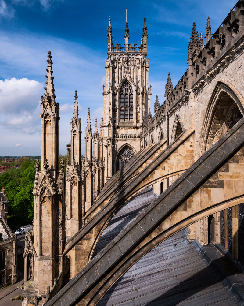 Close-up photography of the roof of York Minster