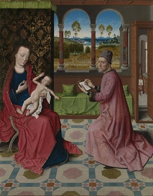 Workshop of Dieric Bouts, St Luke Drawing the Virgin and Child, late 15th century, Oil on canvas; ©The Bowes Museum.
