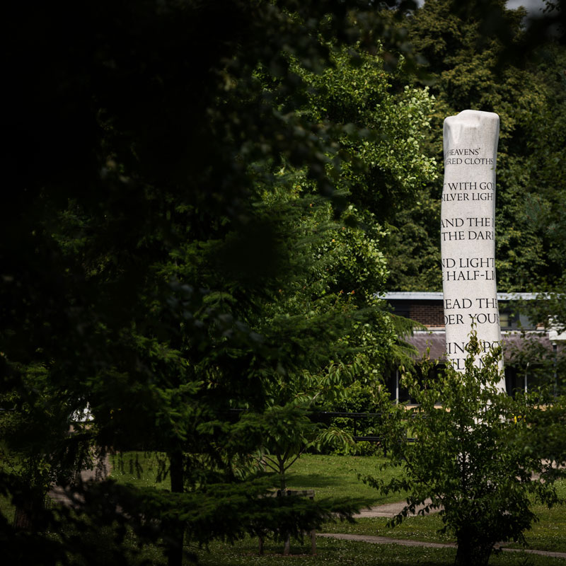 Singing Stone is one of the most recent sculptures installed on campus.