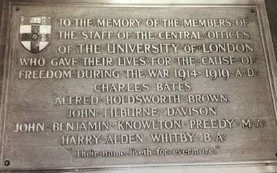 University of London WWI memorial (c) Alex Foster