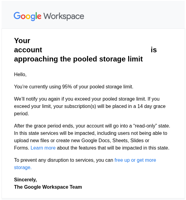A screenshot showing a phishing email