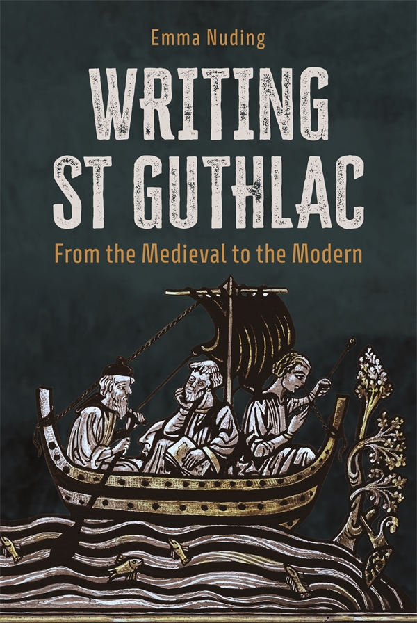 Cover image of Emma Nuding's new book, which is a manuscript image of three men sitting in a boat