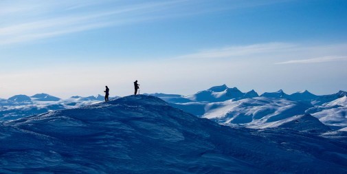 Inspecting glaciers in Arctic Sweden