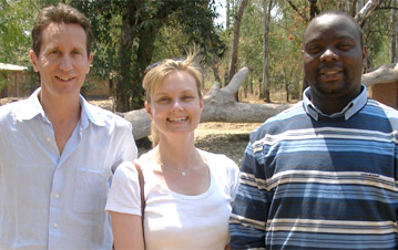 Jerome Wright of the University's Department of Health Sciences, Dr Steph Common, Clinical Psychologist, Tees, Esk & Wear Valley NHS Trust and Chikayiko Chiwandira, Project manager, MHiZ Project, Zomba, Malawi