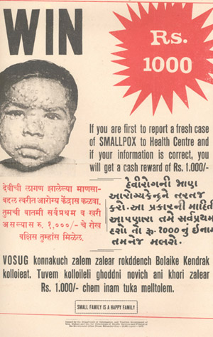 Report Smallpox reward poster c1975.India