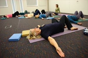 Yoga class for people with low back pain. Photo by Ian Martindale