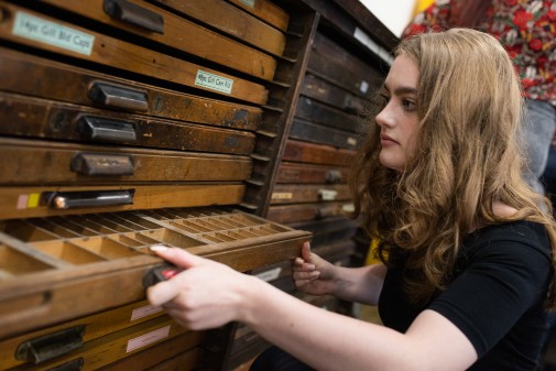 The team will be installing a newly-restored press on Coney Street as part of the Street Life project. Credit: University of York, Alex Holland.