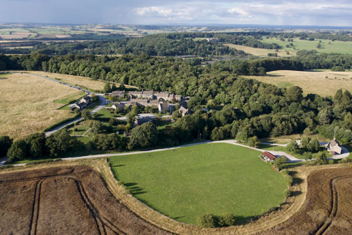 The Emmerdale TV set from the air. ITV Studios/Rotor Aerial Photography.