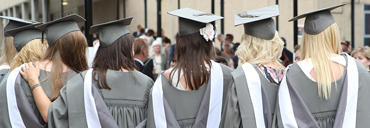 Graduates in a line