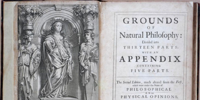 Front pages of Margaret Cavendish's book, Grounds of Natural Philosophy.