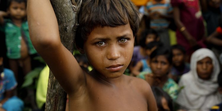 A Rohingya refugee girl in Bangladesh 