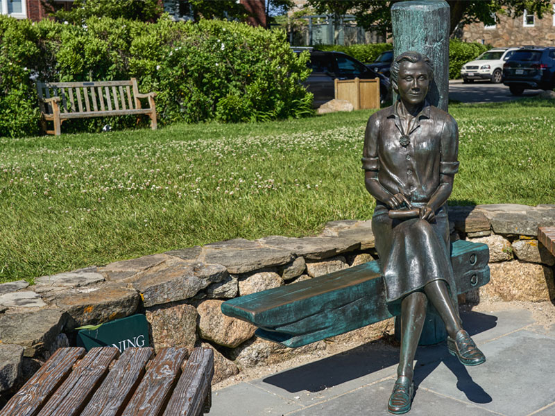 Statue of marine biologist Rachel Carson, whose work inspired the project The Chemical Empire: a new history of synthetic insecticides in Britain and its colonies, c1920–1970