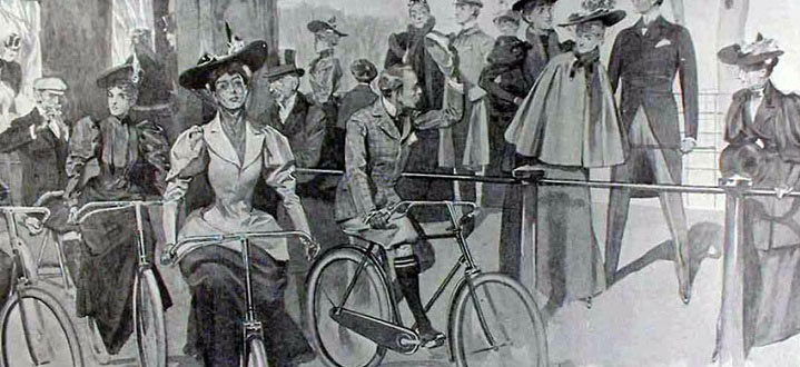 Victorian cyclists in Hyde Park 1896. Credit: www.oldbike.eu