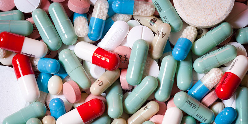 A pile of tablets and other pharmaceuticals