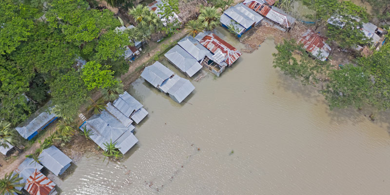 Flooded coastal areas in Bangladesh. Credit: Shutterstock