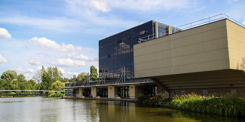 The Physics building viewed form the lake.