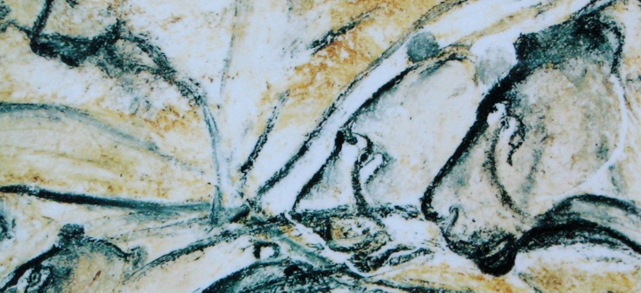 Lions painted in the Chauvet Cave. This is a replica of the painting from the Brno museum Anthropos. (©Public Domain)