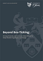 the cover of a report titled 'Beyond Box Ticking'
