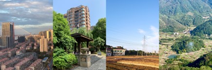 Four types of residence landscape (increasing naturalness from left to right). Photos: Wang, Y., Wang, W., Sun, Z. and Hu, B.
