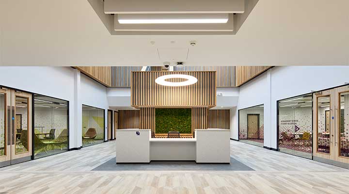 Interior of Church Lane Building showing reception area