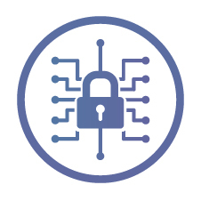 graphic showing padlock with routes coming in and out