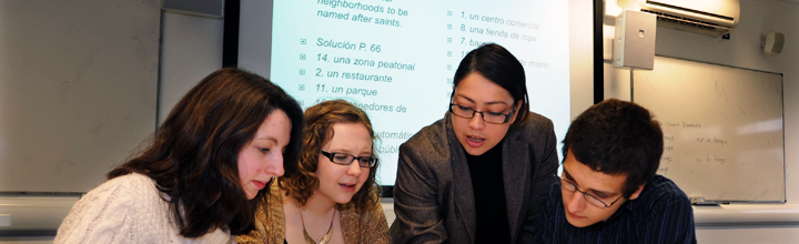 Students and a teacher in a Languages for All session