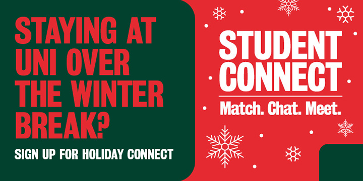 Staying at uni over the winter break? | Sign up for Holiday Connect