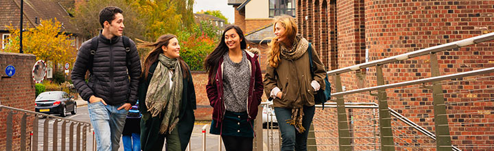 Students walk along a York street