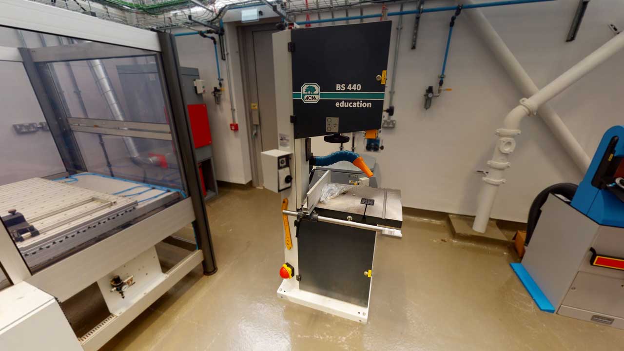 One of several bandsaws in the lab, this one reserved for non-metallic materials