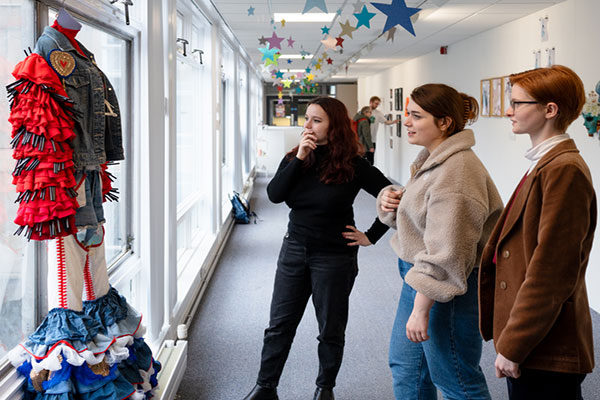 A group of students in the Norman Rea Gallery, University at York.