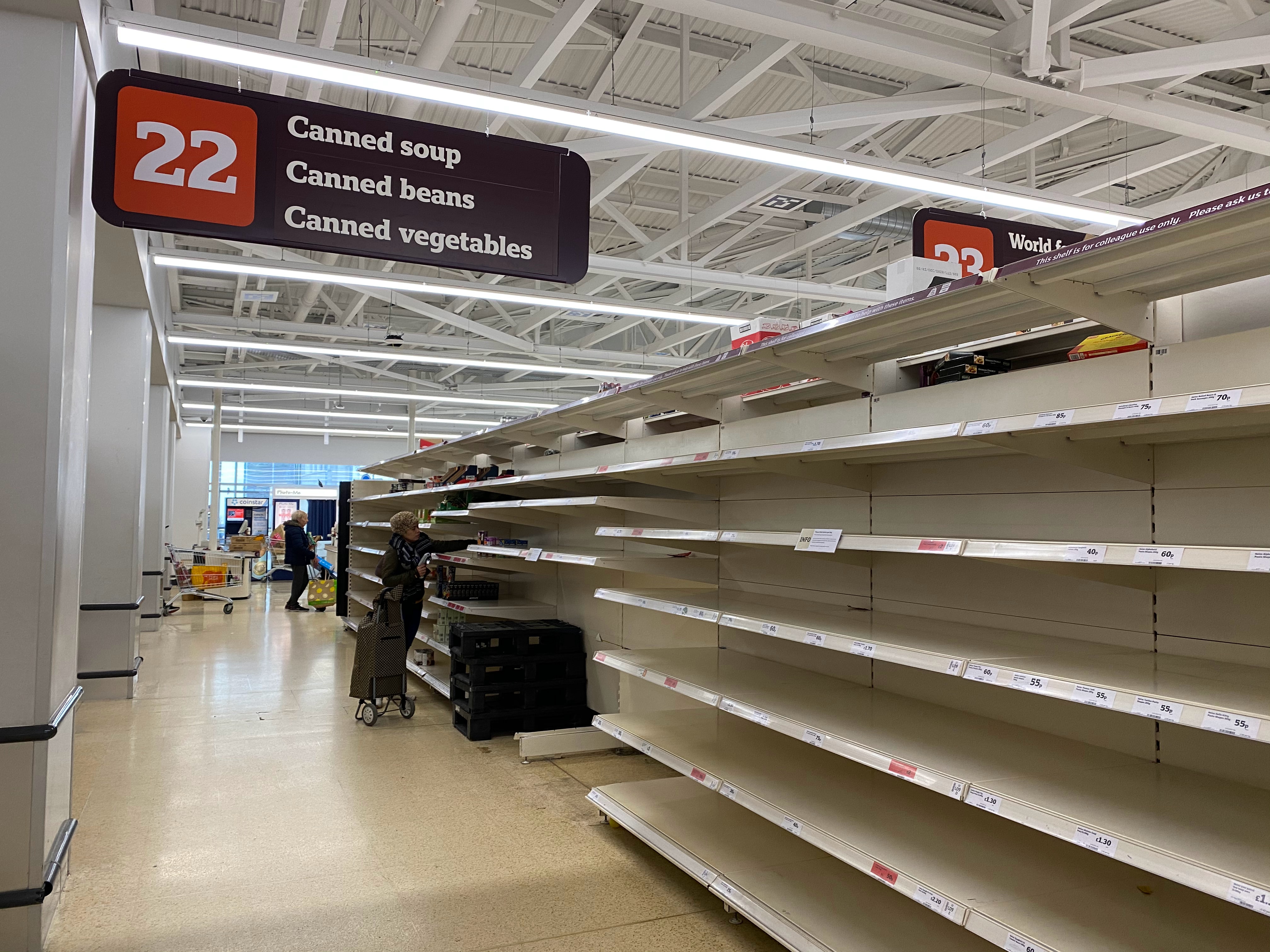 Empty Supermarket Shelves