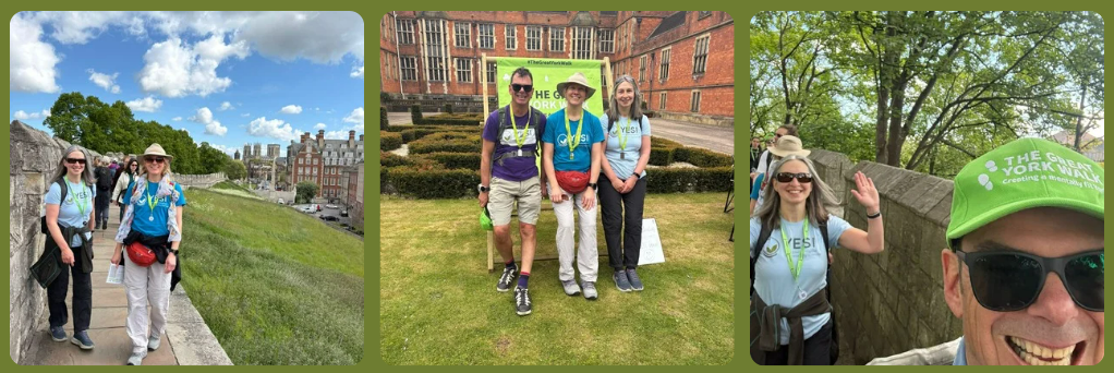 Collage of the YESI team taking part in the Great York Walk 2026