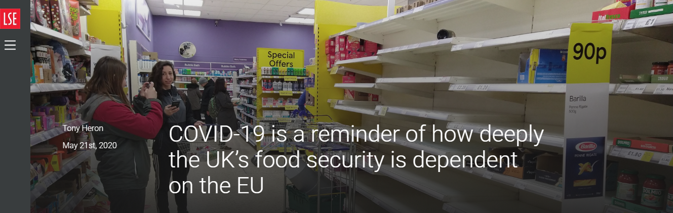 LSE Blog on how UK food security is dependent on the EU