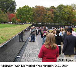 Vietnam War memorial, Washington DC, USA