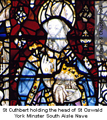Cuthbert holding the head of St Oswald