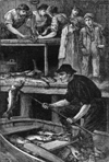 Image of Extracting cod livers New England ca 1880